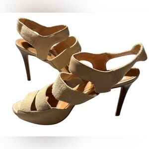 Ann Taylor Tan Strappy Heels